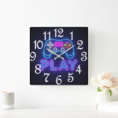 Game Controller  Quadratische Wanduhr (Zuhause)
