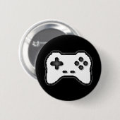 Game Controller Schwarz-weiß 8-Bit Video Game Styl Button (Vorne & Hinten)