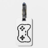 Game Controller Schwarz-weiß 8-Bit Video Game Styl Gepäckanhänger (Rückseite vertikal)