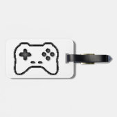Game Controller Schwarz-weiß 8-Bit Video Game Styl Gepäckanhänger (Rückseite horizontal)