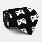 Game Controller Schwarz-weiß 8-Bit Video Game Styl Krawatte (Gerollt)