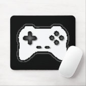 Game Controller Schwarz-weiß 8-Bit Video Game Styl Mousepad (Mit Mouse)