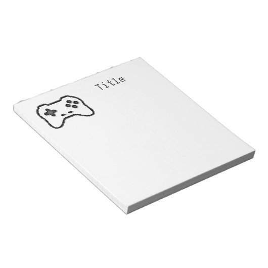 Game Controller Schwarz-weiß 8-Bit Video Game Styl Notizblock (angewinkelt)