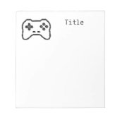 Game Controller Schwarz-weiß 8-Bit Video Game Styl Notizblock (Vorderseite)