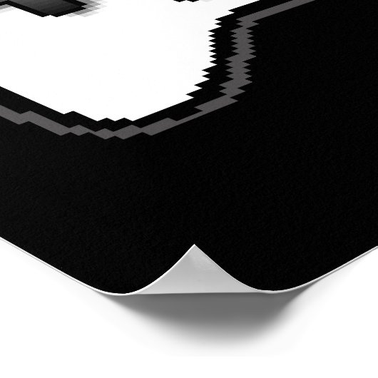 Game Controller Schwarz-weiß 8-Bit Video Game Styl Poster (Ecke)