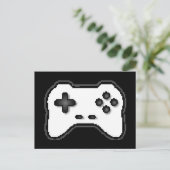 Game Controller Schwarz-weiß 8-Bit Video Game Styl Postkarte (Stehend Vorderseite)