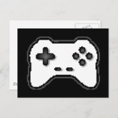 Game Controller Schwarz-weiß 8-Bit Video Game Styl Postkarte (Vorne/Hinten)