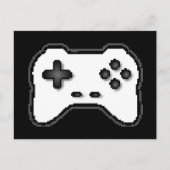 Game Controller Schwarz-weiß 8-Bit Video Game Styl Postkarte (Vorderseite)