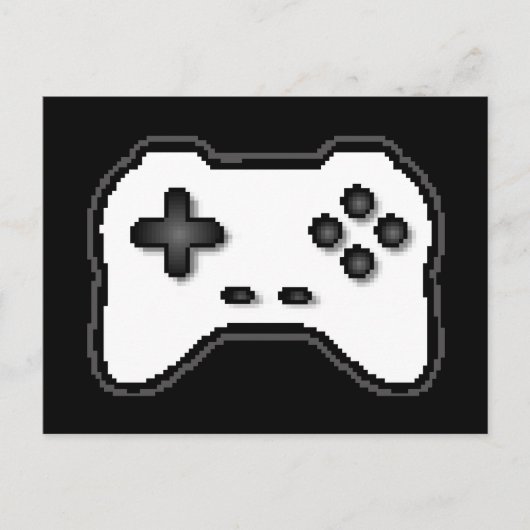 Game Controller Schwarz-weiß 8-Bit Video Game Styl Postkarte (Vorderseite)