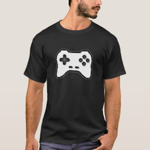 Game Controller Schwarz-weiß 8-Bit Video Game Styl T-Shirt