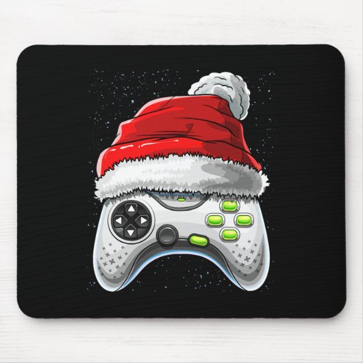Game Controller Weihnachts-Weihnachtsmannmütze Gam Mousepad (Vorne)
