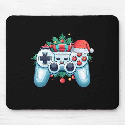 Game Controller Weihnachtsmannmütze Weihnachts Gam Mousepad (Vorne)