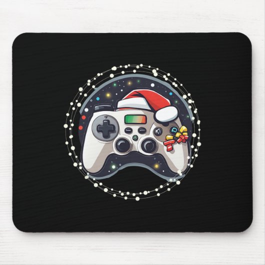 Game Controller Weihnachtsmannmütze Weihnachts Gam Mousepad (Vorne)