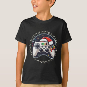 Game Controller Weihnachtsmannmütze Weihnachts Gam T-Shirt