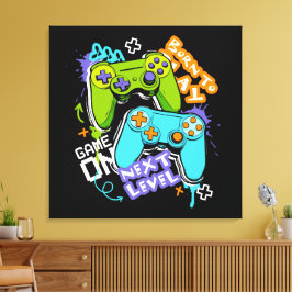 Game controllers Graffiti  Gaming Born To Play  Leinwanddruck