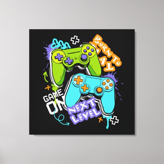 Game controllers Graffiti  Gaming Born To Play  Leinwanddruck (Vorderseite)