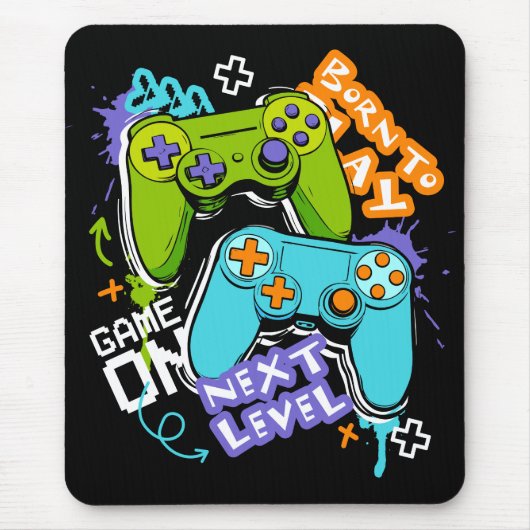 Game controllers Graffiti  Gaming Born To Play  Mousepad (Vorne)