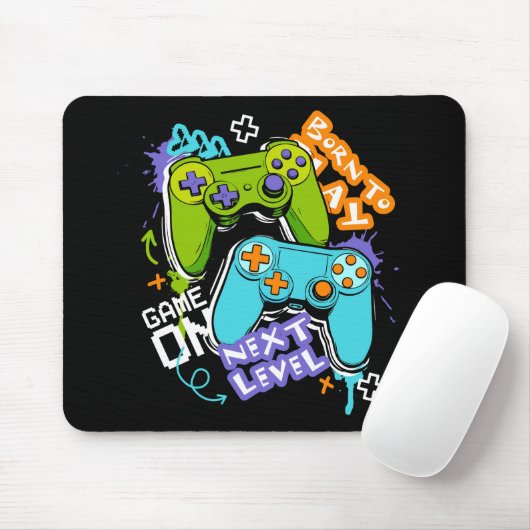 Game controllers Graffiti  Gaming Born To Play  Mousepad (Mit Mouse)