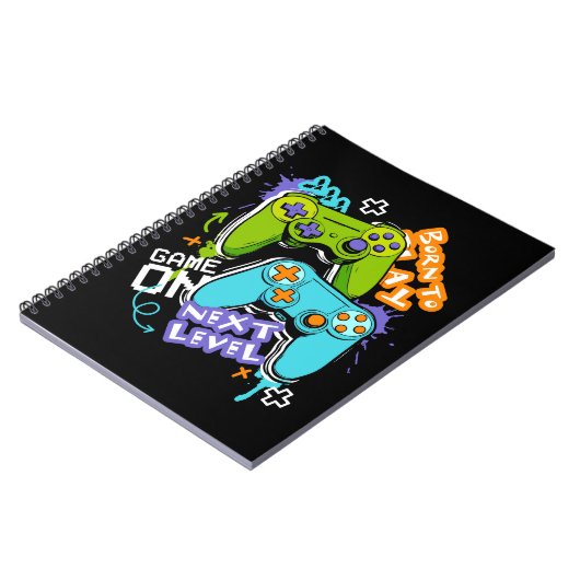 Game controllers Graffiti  Gaming Born To Play  Notizblock (Linke Seite)