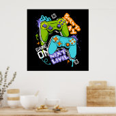 Game controllers Graffiti  Gaming Born To Play  Poster (Küche)