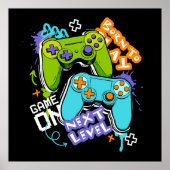 Game controllers Graffiti  Gaming Born To Play  Poster (Vorne)