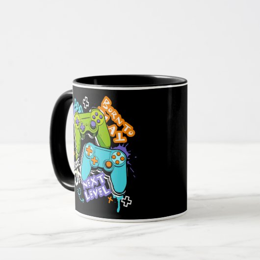 Game controllers Graffiti  Gaming Born To Play  Tasse (Vorderseite Links)