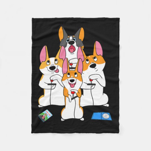 Game Corgi Video Game Graphic Gamer Meme Gaming Fleecedecke (Vorderseite)