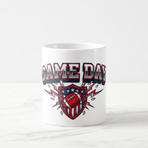 Game Day American Football Patriotischer Schild Sp Kaffeetasse