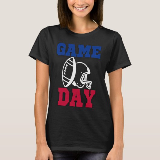GAME DAY AMERICAN FUSSBALL HELMET RED WHITE BLAUE T-Shirt (Vorderseite)