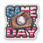 Game Day Baseball Aufkleber (Vorderseite)
