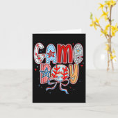 Game Day Baseball Coquette Mama Checkered Mütter Karte (Gelbe Blume)