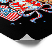 Game Day Baseball Coquette Mama Checkered Mütter Poster (Ecke)