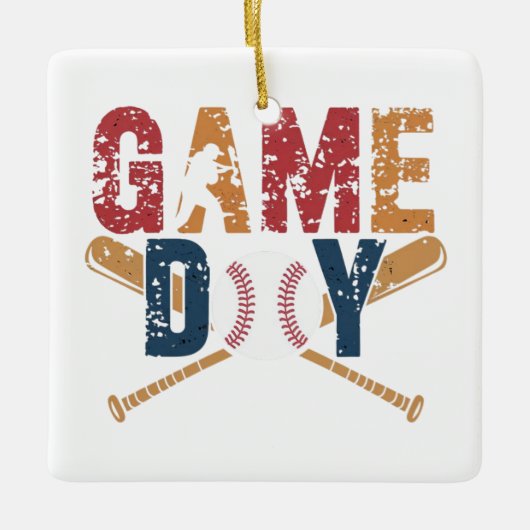 Game Day Baseball Graphic Keramikornament (Vorderseite)