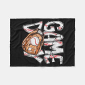Game Day Baseball Softball Herz Liebe Mama Leben v Fleecedecke (Vorderseite (Horizontal))