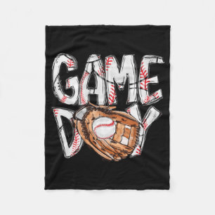 Game Day Baseball Softball Herz Liebe Mama Leben v Fleecedecke