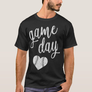 Game Day Baseball Softball Mama Herzgeschenk T-Shirt