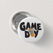 Game Day Basketball Funny Youth Men Women Sports V Button (Vorne & Hinten)