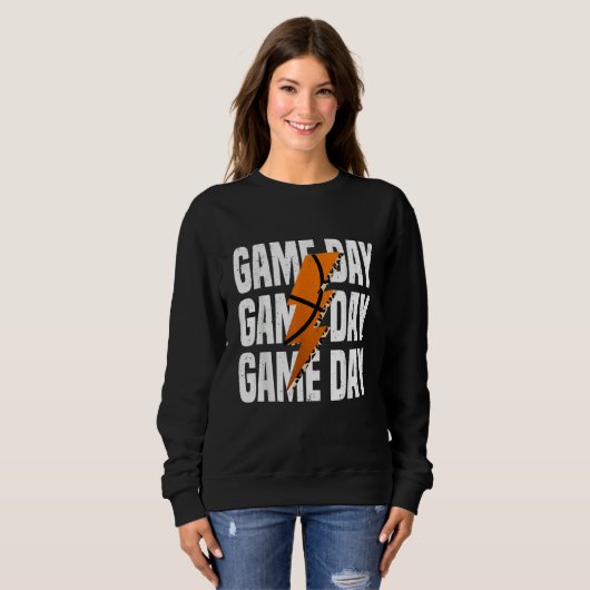 Game Day Basketball Leopard Lightning Sweatshirt (Vorne ganz)