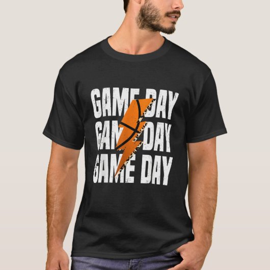 Game Day Basketball Leopard Lightning T-Shirt (Vorderseite)