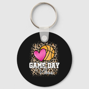 Game Day Basketball Leopard Print Women Girls Bask Schlüsselanhänger