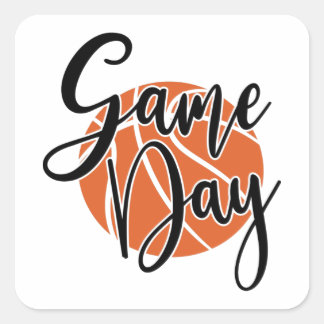 Game Day Basketball Shirt drucken Quadratischer Aufkleber