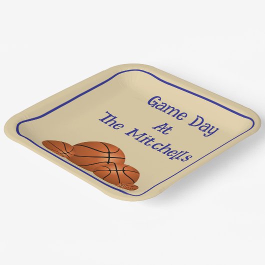 Game Day Basketball Watch Party  Pappteller (Gewinkelt)