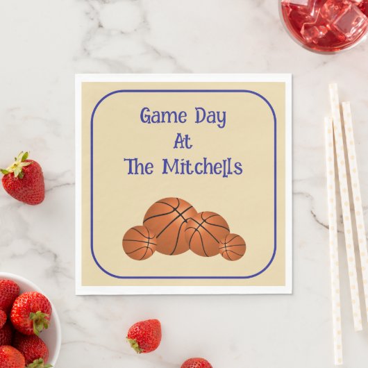 Game Day Basketball Watch Party Serviette (Beispiel)