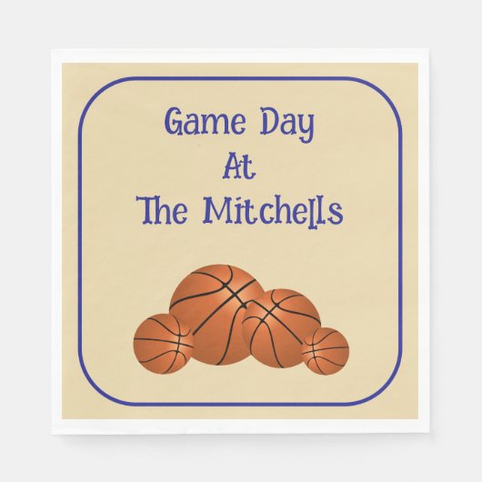 Game Day Basketball Watch Party Serviette (Vorderseite)