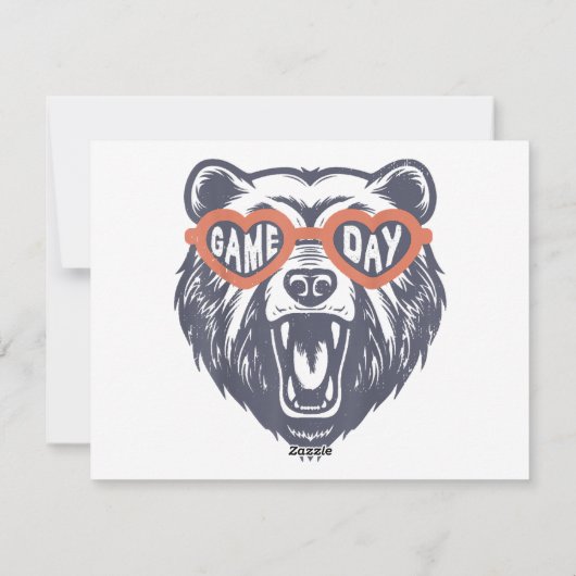 Game Day Bear Feiertagskarte (Rückseite)