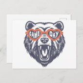 Game Day Bear Feiertagspostkarte (Vorne/Hinten)