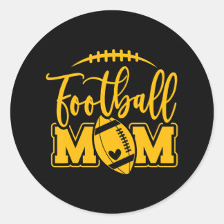 Game Day Blue und Yellow High School Football Runder Aufkleber