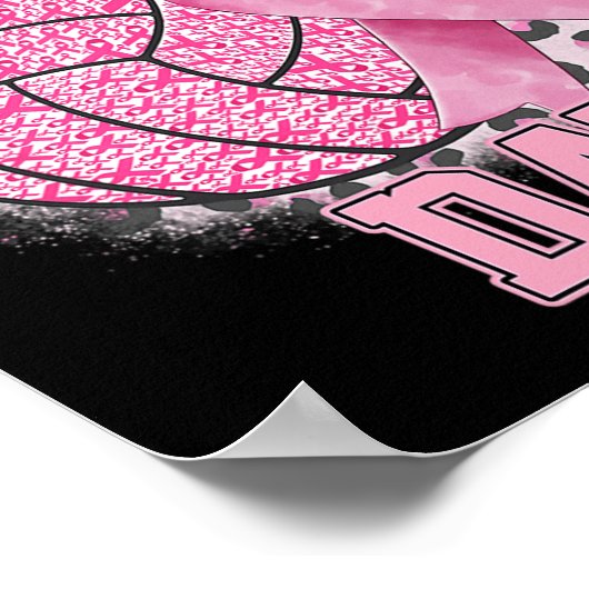 Game Day Bruastkrebs Bewusstsein Pink Volleyball Poster (Ecke)