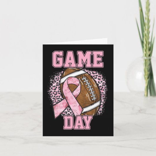 Game Day - Brustkrebs Bewusstsein Pink Football M Karte (Vorderseite)