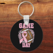 Game Day - Brustkrebs Bewusstsein Pink Football M Schlüsselanhänger (Vorderseite)